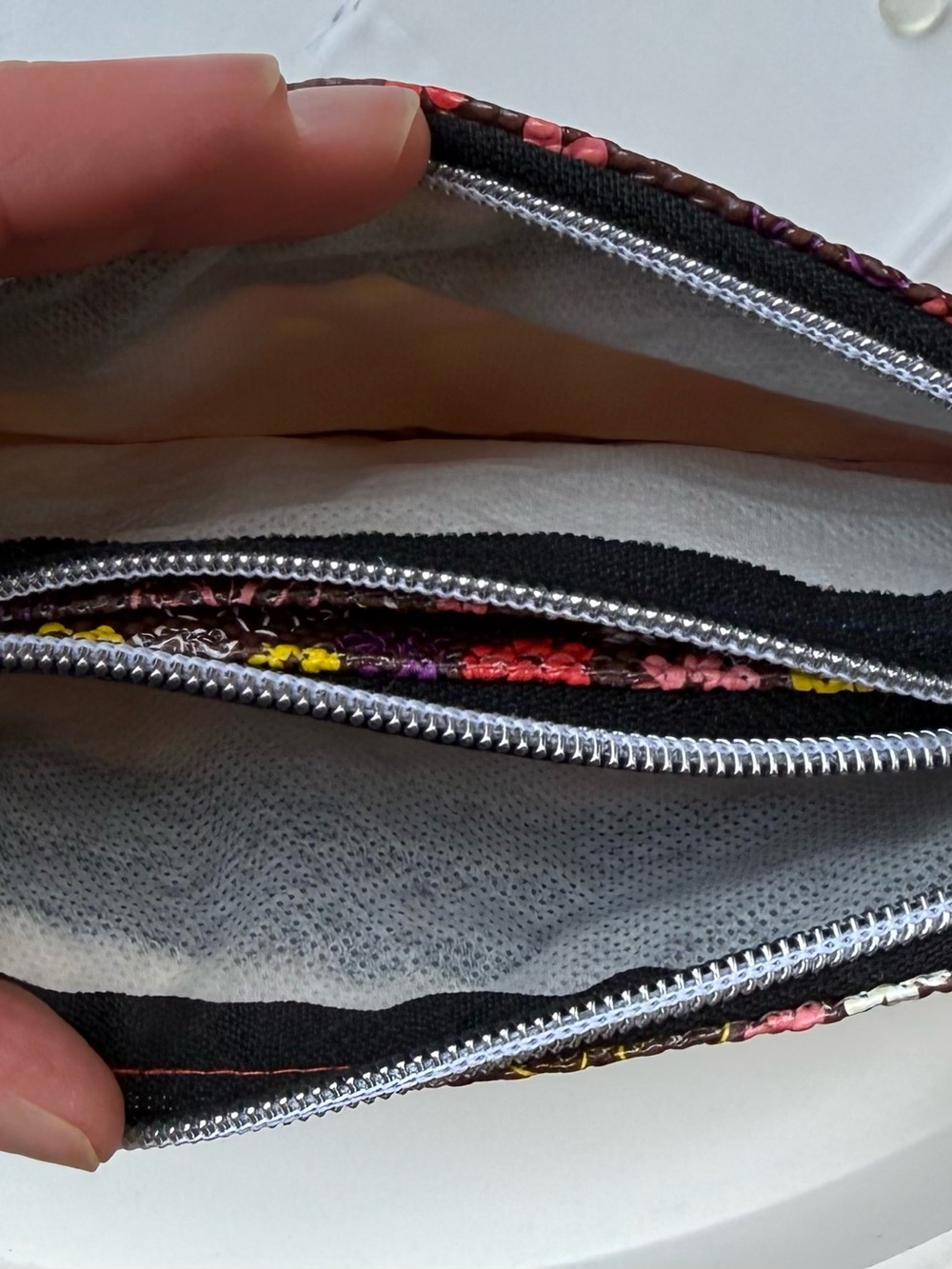 Boho Chic Floral Embossed Brown Multi-Color Zipper Wallet - Picture 7 of 7